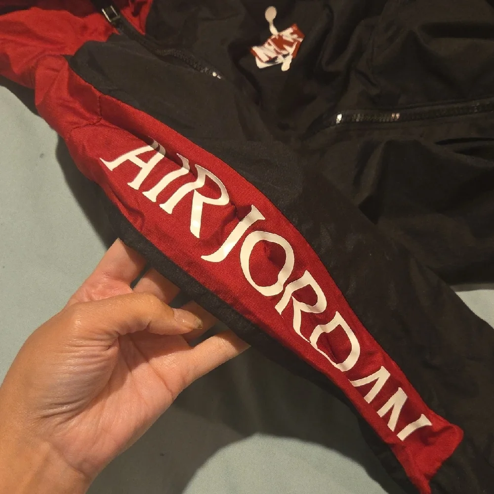 Kids Jordan Black and Red Windbreaker
